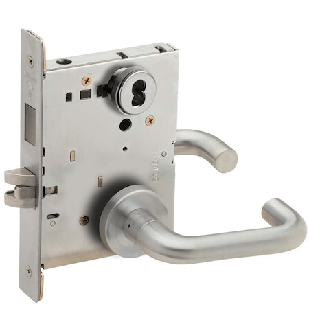 Schlage Double Cylinder Storeroom with Deadbolt, 03A Design, FSIC Prep, Less Core, Satin Chrome L9466J 03A 626
